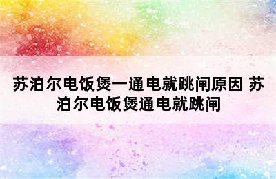 苏泊尔电饭煲一通电就跳闸原因 苏泊尔电饭煲通电就跳闸